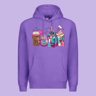 Nail Hustler Coffee Cups Premium Hoodie Designed By Jasminsmagicworld