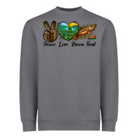 Storm Peace Love Brown Trout Heavyweight Sweatshirt - LillyAllenDesigns