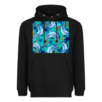 Black dolphin tumbler Heavyweight Hoodie - BarkalooDesign