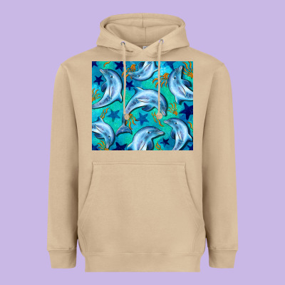 Dolphin Tumbler Heavyweight Hoodie Designed By Barkaloodesign