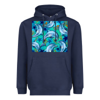 Navy dolphin tumbler Heavyweight Hoodie - BarkalooDesign