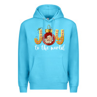 Ocean Blue Joy To The World Premium Hoodie - CowhideDigitalArt