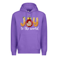 Purple Joy To The World Premium Hoodie - CowhideDigitalArt