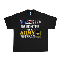 Black proud daughter of a army veteran american flag military gift Urban Heavy Tee - longCreatives