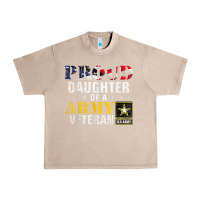 French Oak proud daughter of a army veteran american flag military gift Urban Heavy Tee - longCreatives
