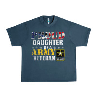 Midnight Navy proud daughter of a army veteran american flag military gift Urban Heavy Tee - longCreatives