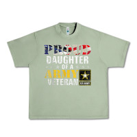 Oil Green proud daughter of a army veteran american flag military gift Urban Heavy Tee - longCreatives