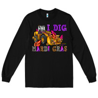 Black i dig mardi gras olivia Long Sleeve Tee - OliviaCreatesArt
