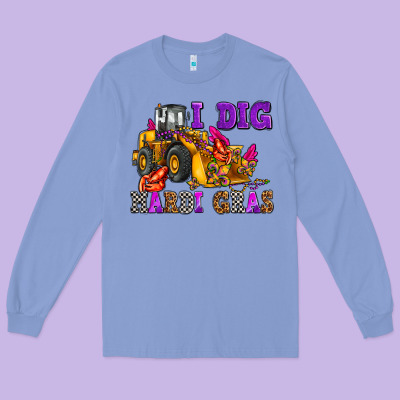 I Dig Mardi Gras Olivia Long Sleeve Tee Designed By Oliviacreatesart