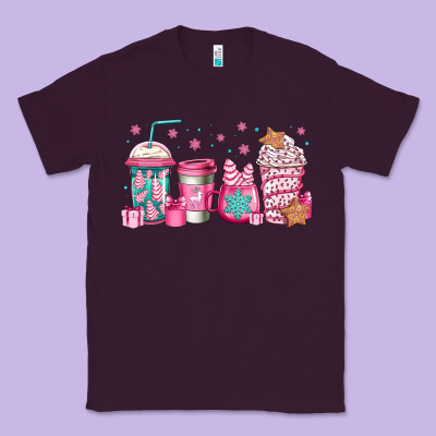 Pink Christmas Coffee Classic Tee Designed By Jasminsmagicworld