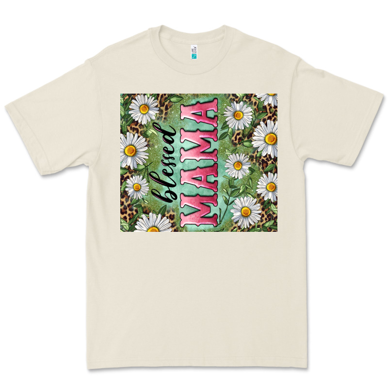 Blessed Mama With Daisy And Leopard Premium Tee by RanaPortraitStore | Teevron