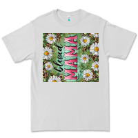 Dove Grey Blessed mama with daisy and leopard Premium Tee - RanaPortraitStore