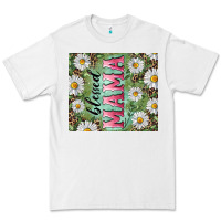 White Blessed mama with daisy and leopard Premium Tee - RanaPortraitStore