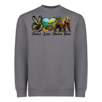 Storm Peace Love Brown Bear Heavyweight Sweatshirt - LillyAllenDesigns