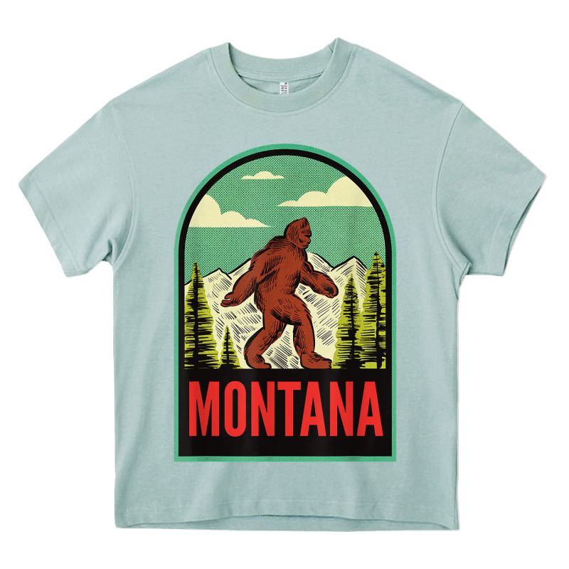 Montana Vintage Bigfoot Travel Heavy Core Tee by longCreatives | Teevron