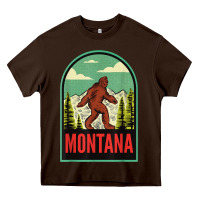 Chocolate Brown montana vintage bigfoot travel Heavy Core Tee - longCreatives