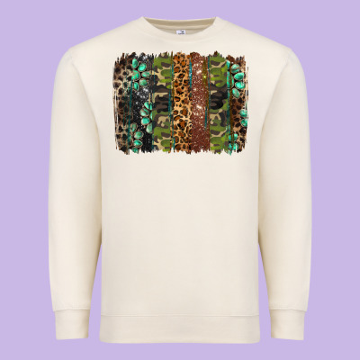 Western Camouflage Brushstroke Premium Sweatshirt Designed By Barkaloodesign