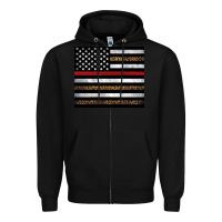 Black thin red line American flag leopard Zipper Hoodie - Artiststas