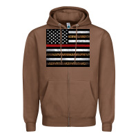 Chestnut thin red line American flag leopard Zipper Hoodie - Artiststas