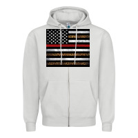 Dove Grey thin red line American flag leopard Zipper Hoodie - Artiststas