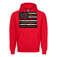 Red thin red line American flag leopard Zipper Hoodie - Artiststas