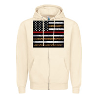 Sandshell thin red line American flag leopard Zipper Hoodie - Artiststas