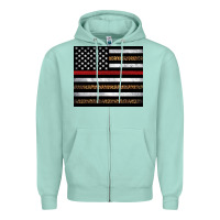 Seafoam thin red line American flag leopard Zipper Hoodie - Artiststas