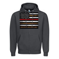 Smoke thin red line American flag leopard Zipper Hoodie - Artiststas