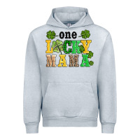 Heather Grey one lucky mama Urban Hoodie - AdoDesignShop