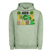 Pigment Oil Green one lucky mama Urban Hoodie - AdoDesignShop