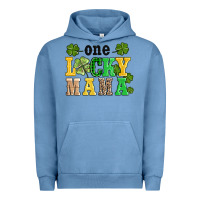 Pigment Pebble Blue one lucky mama Urban Hoodie - AdoDesignShop