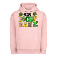 Pigment Salmon one lucky mama Urban Hoodie - AdoDesignShop