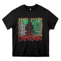 Black Womens Just a Girl Who Loves Christmas Funny Heavy Core Tee - Bettercallsaul