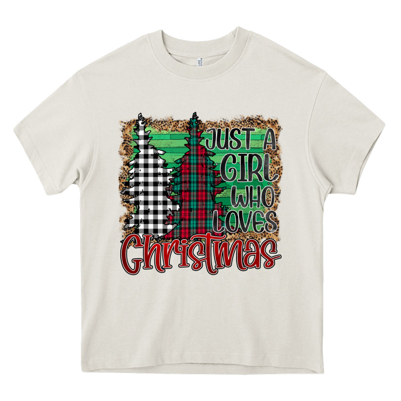 Womens Just A Girl Who Loves Christmas Funny Heavy Core Tee by Bettercallsaul | Teevron