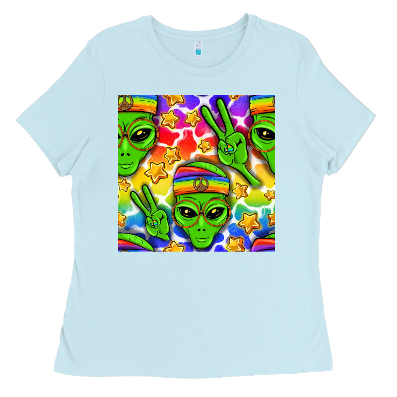 Pride Lgbtq+ Aliens And Stars With Rainbow Ladies Tee by NancyCooperArtShop | Teevron