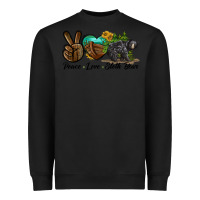 Black peace love sloth bear Heavyweight Sweatshirt - LillyAllenDesigns