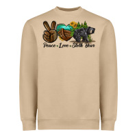 Mushroom peace love sloth bear Heavyweight Sweatshirt - LillyAllenDesigns
