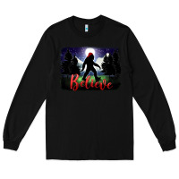 Black bigfoot believe christmas Long Sleeve Tee - FaDigitalArtStudio