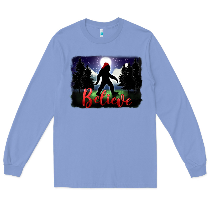Bigfoot Believe Christmas Long Sleeve Tee by FaDigitalArtStudio | Teevron