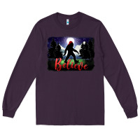 Plum bigfoot believe christmas Long Sleeve Tee - FaDigitalArtStudio