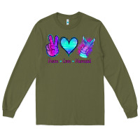 Army Green Peace Love Mermaid Long Sleeve Tee - Jasminsmagicworld