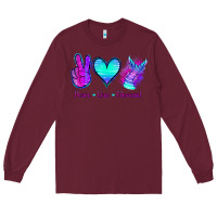 Burgundy Peace Love Mermaid Long Sleeve Tee - Jasminsmagicworld