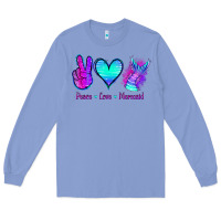 Colony Blue Peace Love Mermaid Long Sleeve Tee - Jasminsmagicworld
