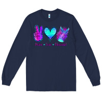 Navy Peace Love Mermaid Long Sleeve Tee - Jasminsmagicworld