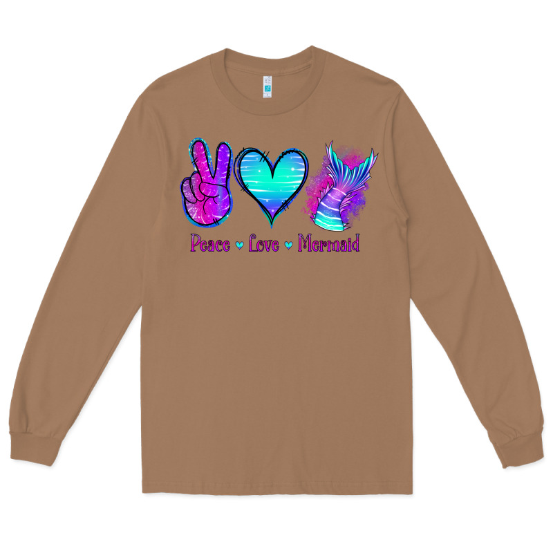 Peace Love Mermaid Long Sleeve Tee by Jasminsmagicworld | Teevron
