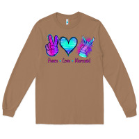 Toasted Coconut Peace Love Mermaid Long Sleeve Tee - Jasminsmagicworld