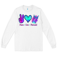 White Peace Love Mermaid Long Sleeve Tee - Jasminsmagicworld