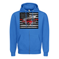 True Royal thin red line American flag fire truck Zipper Hoodie - Artiststas