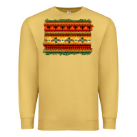 Antique Gold bullskull thunderbird aztec pattern warm colors Premium Sweatshirt - BarkalooDesign
