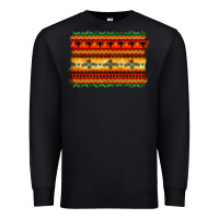 Black bullskull thunderbird aztec pattern warm colors Premium Sweatshirt - BarkalooDesign